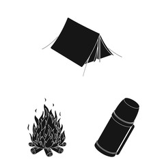 Different kinds of tents black icons in set collection for design. Temporary shelter and housing vector symbol stock web illustration.