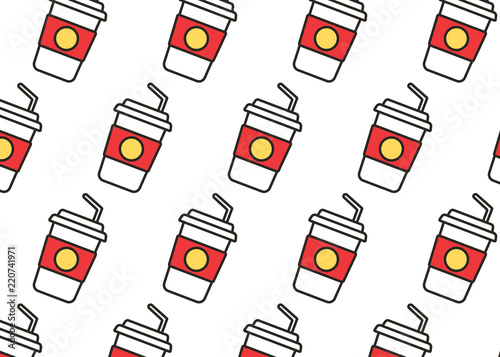 Valokuva Fast food snacks and drinks flat vector icons