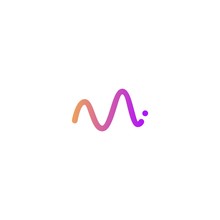 M Letter Wave Logo Vector Icon