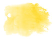 Abstract vibrant yellow watercolor on white background.The color splashing on the paper.