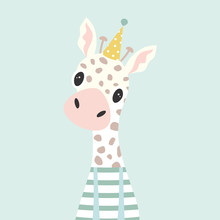 Festive Card With Giraffe