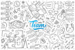 © Dzianis Vasilyeu - Hand drawn team set doodle vector background