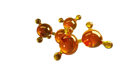 Wall Mural - 3d rendering illustration of glass molecule model. molecule of oil. concept of structure model motor