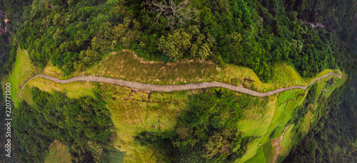 Fotomural Aerial picture of Campuhan Ridge Walk , Scenic Green Valley in Ubud Bali