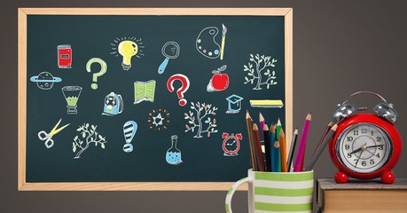 Poster - Education drawing on blackboard for school