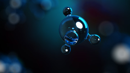 Wall Mural - 3d illustration molecules. atoms bacgkround. medical background. molecular structure at the atomic l