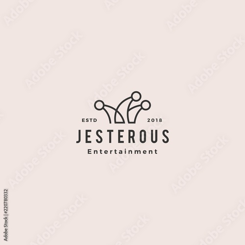 Fotomural jester hat logo vector icon line outline monoline