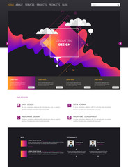Fototapete - modern cool website design template, with colorful abstract header design.