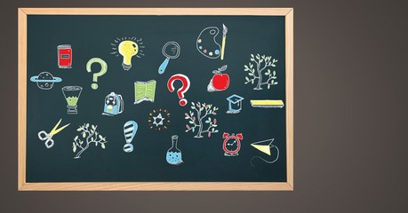 Poster - Education drawing on blackboard for school