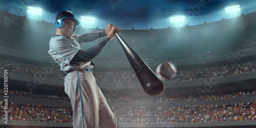 Dekoracja na wymiar  gracz-baseballa-uderza-pilke-na-profesjonalnym-stadionie-baseballowym