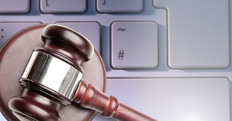 Poster - Gavel and keyboard