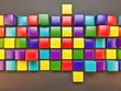Colorful squares abstract background 3d volume style illustrations