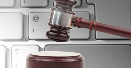 Poster - Gavel and keyboard