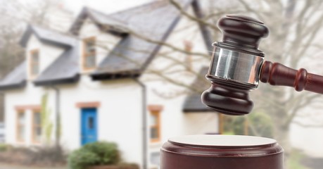 Poster - Gavel and house auction