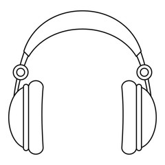 Poster - headphones icon. outline illustration of headphones vector icon for web design isolated on white bac