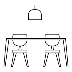 Poster - Table and chairs icon. Outline illustration of table and chairs vector icon for web design isolated on white background