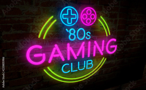 Gaming retro neon