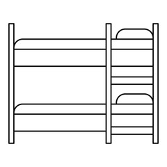 Poster - double kid bed icon. outline illustration of double kid bed vector icon for web design isolated on w