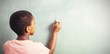 © vectorfusionart - Boy writing with chalk on greenboard in school