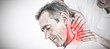 Composite image of male chiropractor massaging patients neck