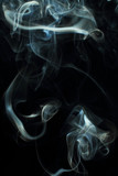 Fototapeta  - White smoke texture on black background