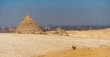 View of the Pyramids near Cairo city in Egypt.