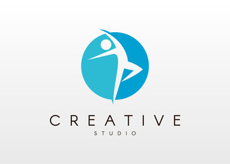 Dance studio logo design. Vector body shape logo. Dance icon concept.