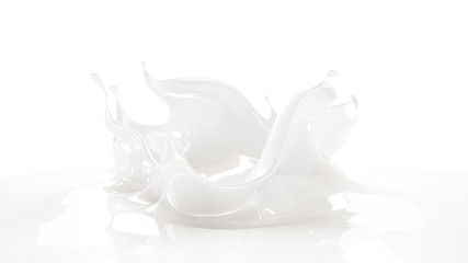 Splash of thick white liquid. 3d illustration, 3d rendering.