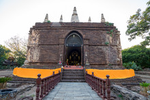 Seven-Spired Pagoda Wat Jed Yod Temple, Chiang Mai, Thailand, Wat Chet Yot And Wat Photharam Maha Vihara Is A Royal Temple Dating Back To The 15th Century