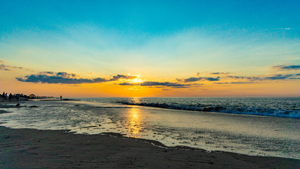 Wall Mural - Sunset on the beach on north side of the Provincelands Cape Cod, Atlantic ocean view MA US.