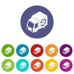 Poster - 24 hour delivery icons color set vector for any web design on white background