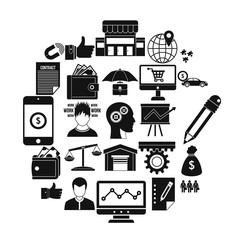 Poster - Business start up icons set. Simple set of 25 business start up vector icons for web isolated on white background