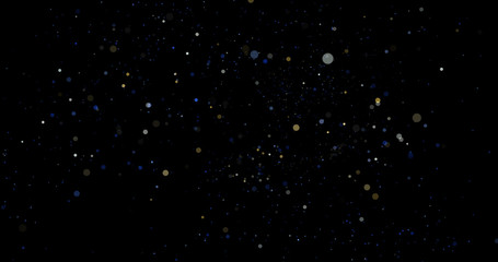 Wall Mural - Flying dust particles on a black background