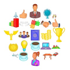 Poster - Exercise icons set. Cartoon set of 25 exercise vector icons for web isolated on white background