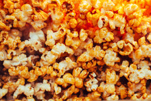 Closeup of yellow sweet popcorn texture background