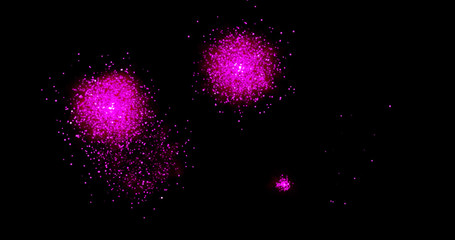 Wall Mural - Fireworks on a black background