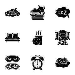 Canvas Print - Hibernation icons set. Simple set of 9 hibernation vector icons for web isolated on white background