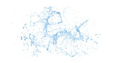 Fototapeta Do przedpokoju - Isolated blue splash of water splashing on a white background. 3d illustration, 3d rendering.