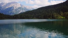 The Lake Of Lautersee In Mittenwald Bavaria Germany.