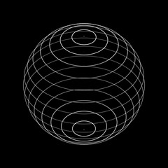 Poster - 3d sphere made of points. Particle circle. Abstract vector sphere. Сircular 3d ornament. Vector ilustration.