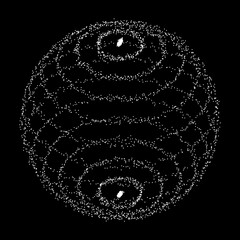Poster - 3d sphere made of points. Particle circle. Abstract vector sphere. Сircular 3d ornament. Vector ilustration.