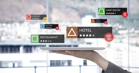 Poster - App review locations in augmented reality with city window