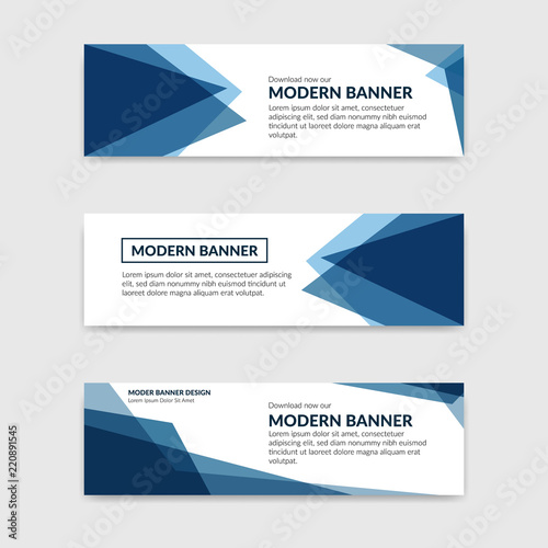 Blue Modern Company Banner Design Set Banner Design Eps 10