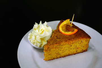 Wall Mural - A slice of almond and orange cake