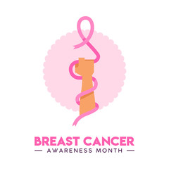 Wall Mural - Breast Cancer Awareness month concept for support