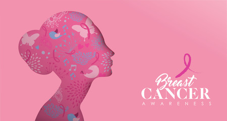 Breast Cancer Care banner of cutout woman face