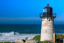Point Montara Lighthouse And Fog Signal On Along Highway 1 In Northern California USA