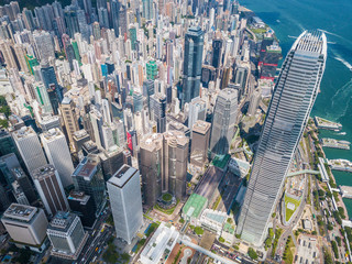 Sticker - Top view of Hong Kong business district