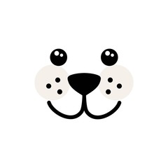 Wall Mural - Cute, simple dog face vector