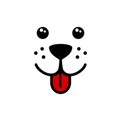 Wall Mural - Cute, simple dog face vector